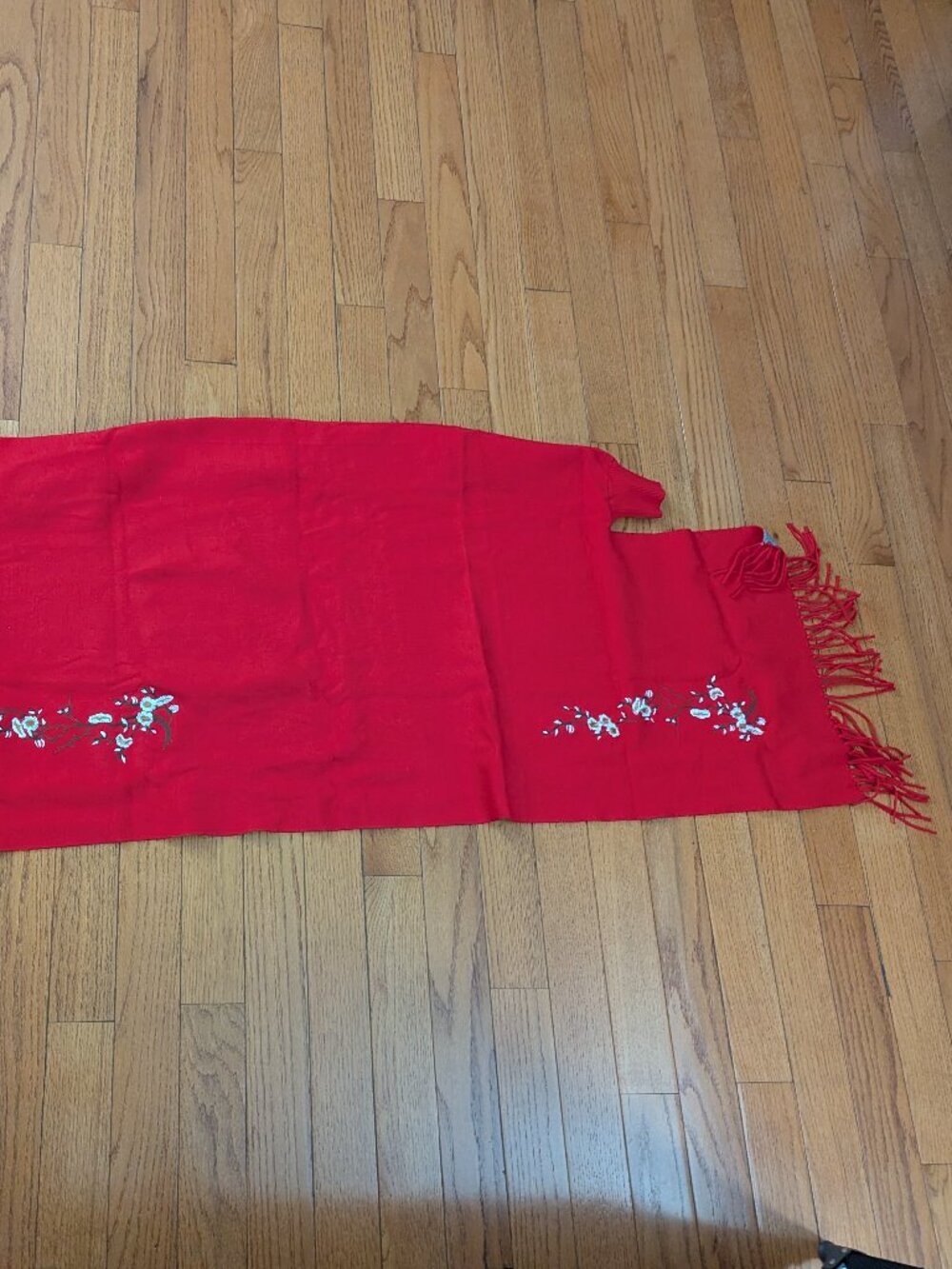 Red/Gray Reversible Chinese Shawl